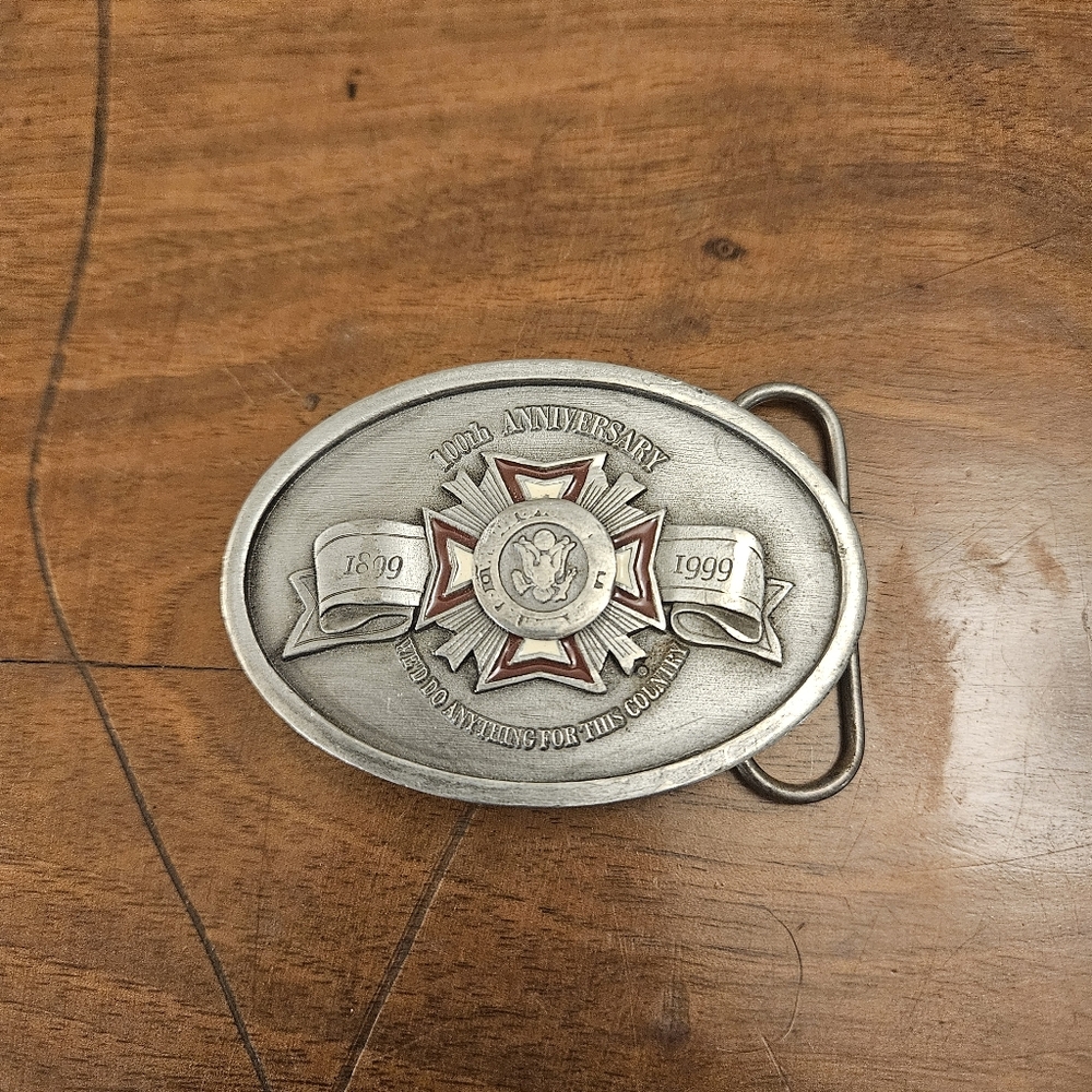 Veterans Of Foreign Wars Of The United States Mens Belt Buckle 100th Anniversary